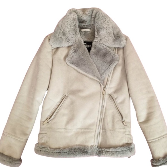 HOLLISTER FAUX SUEDE & FUR CROP JACKET - Picture 2 of 2